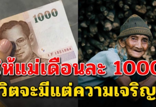 แบ่งเงินเดือนให้แม่ 1000 ทุกเดือน ถึงให้น้อย ชีวิตก็มีแต่เจริญ (เขียนได้ดีมาก)