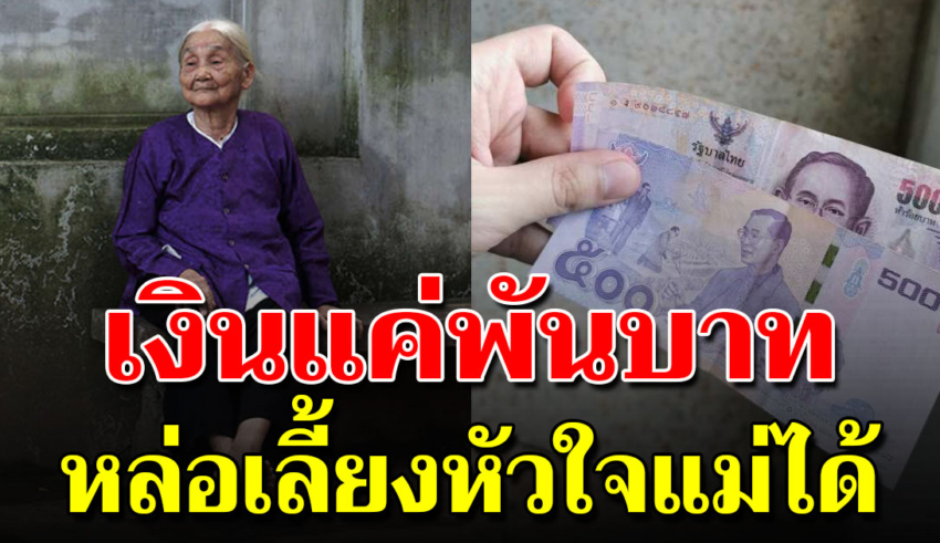 เงิน1,000 บาทเลี้ยงหัวใจแม่ มอบเงินให้แม่ทุกเดือน